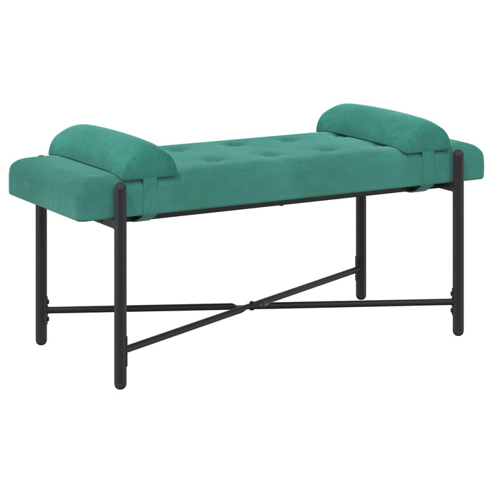 Bancă cu butoane și perne Turcoaz 110 x 40 x 46 cm Catifea WALTI