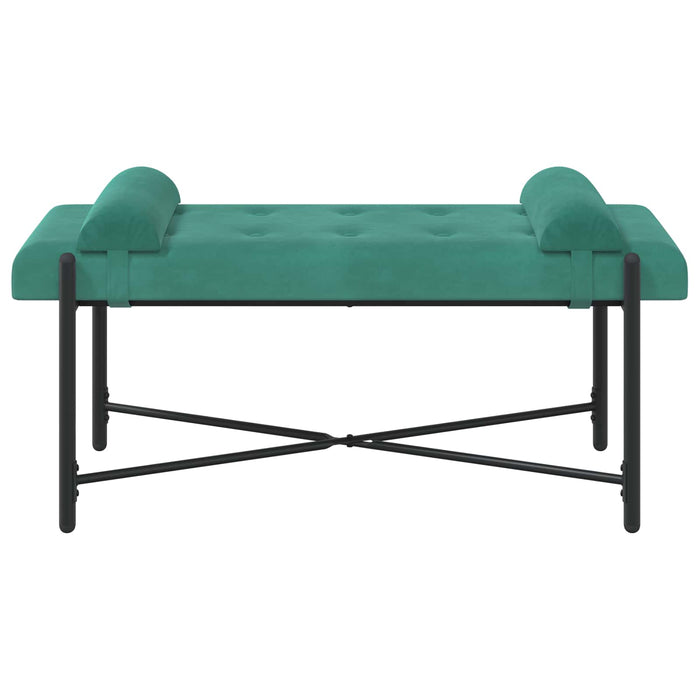Bancă cu butoane și perne Turcoaz 110 x 40 x 46 cm Catifea WALTI