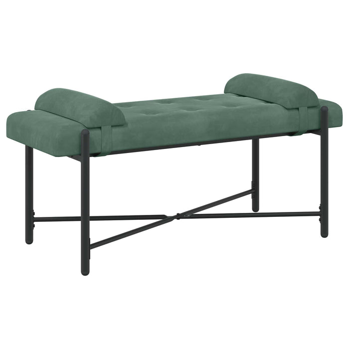 Bancă cu butoane și perne Verde Mării 110 x 40 x 46 cm Catifea WALTI