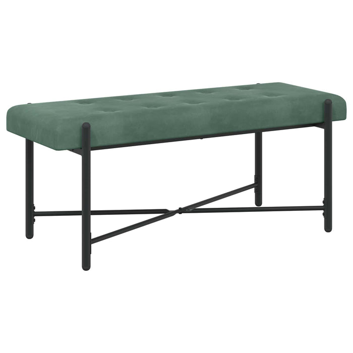 Bancă cu butoane și perne Verde Mării 110 x 40 x 46 cm Catifea WALTI