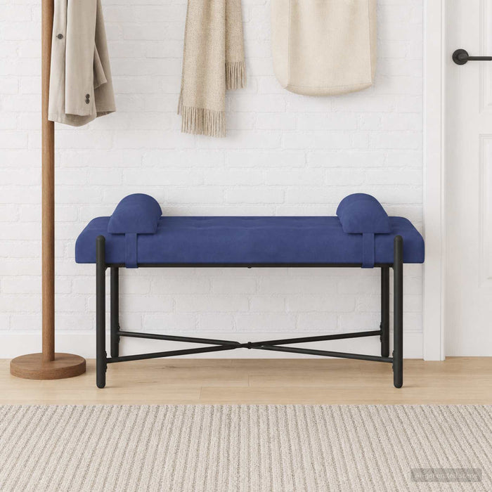 Bancă cu butoane și perne Albastru Poliție 110 x 40 x 46 cm - WALTI WALTI