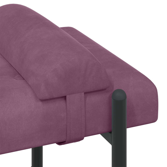 Bancă cu butoane și perne Violet 110 x 40 x 46 cm Catifea WALTI