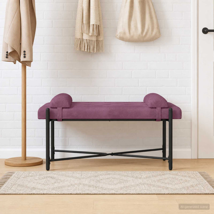 Bancă cu butoane și perne Violet 110 x 40 x 46 cm Catifea - WALTI WALTI