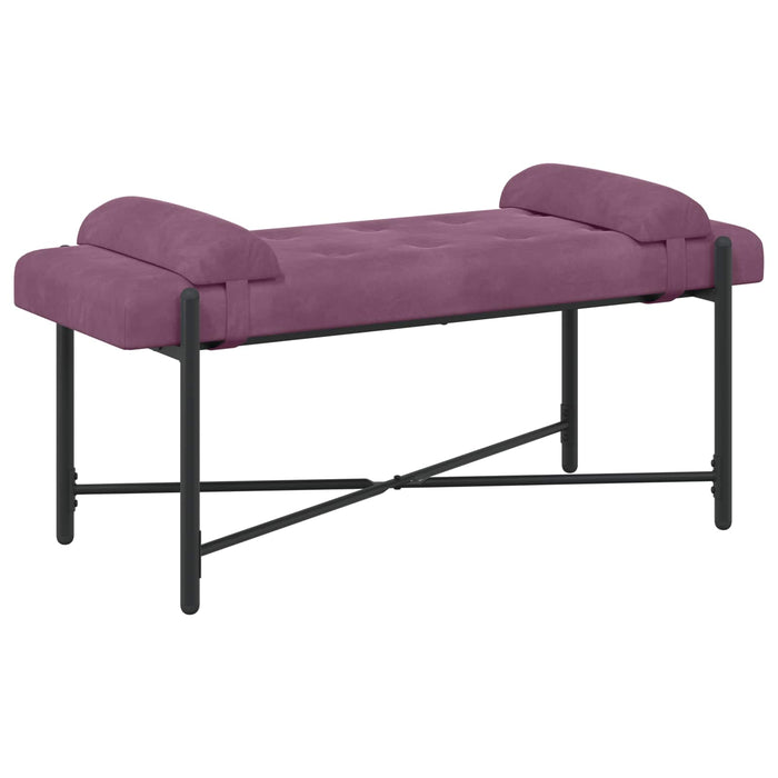 Bancă cu butoane și perne Violet 110 x 40 x 46 cm Catifea WALTI