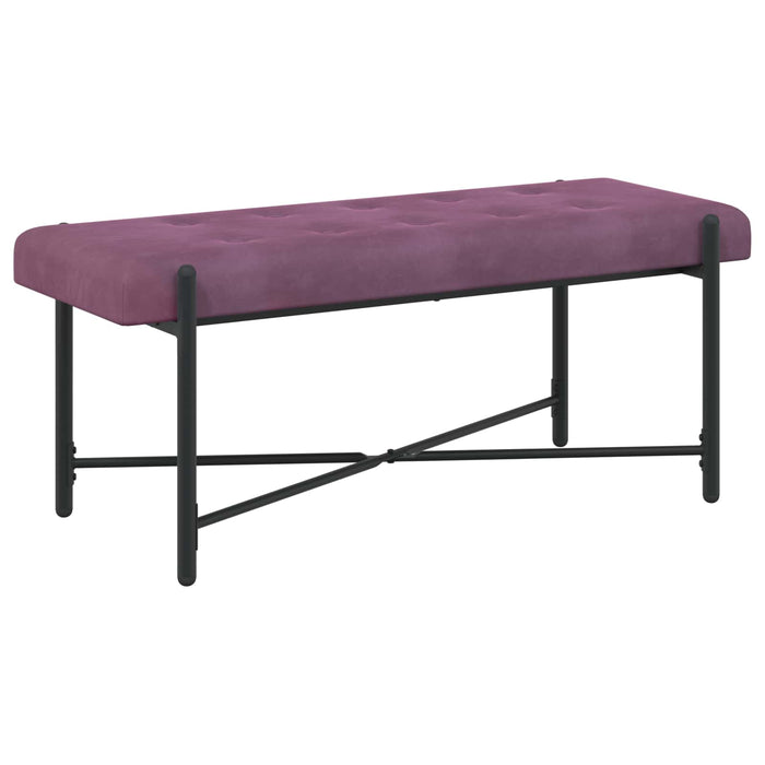 Bancă cu butoane și perne Violet 110 x 40 x 46 cm Catifea WALTI