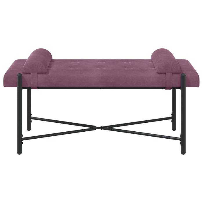 Bancă cu butoane și perne Violet 110 x 40 x 46 cm Catifea WALTI