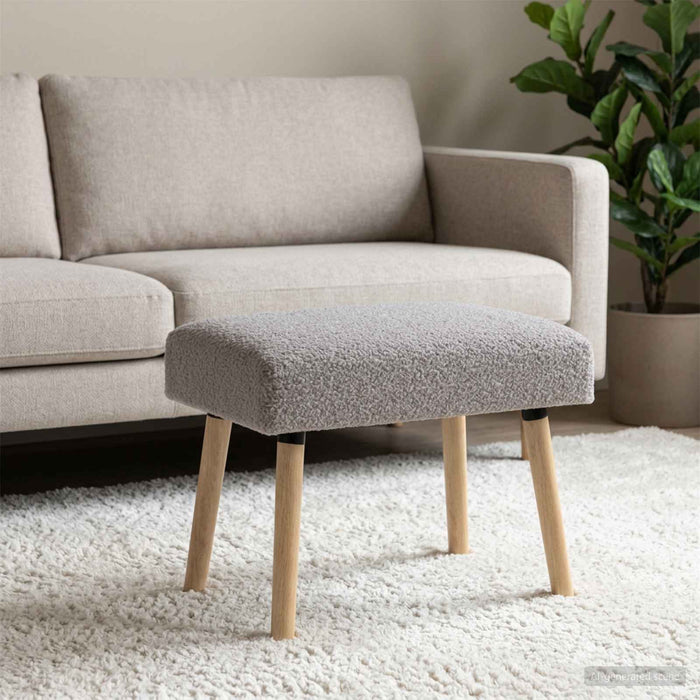 bancă Simplu Gri deschis 60 x 40 x 45 cm Bouclé - WALTI WALTI