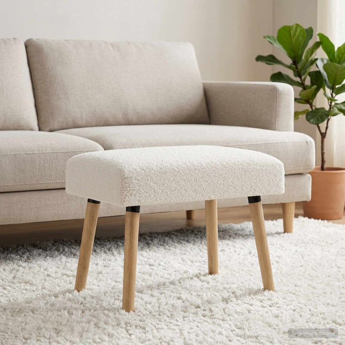 bancă Simplu Crem 60 x 40 x 45 cm Bouclé - WALTI WALTI