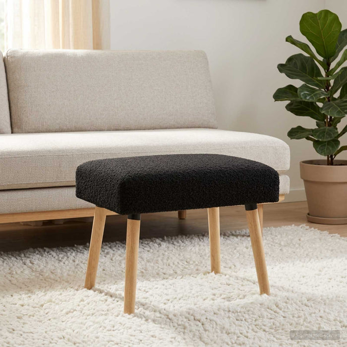 bancă Simplu Negru 60 x 40 x 45 cm Bouclé - WALTI WALTI