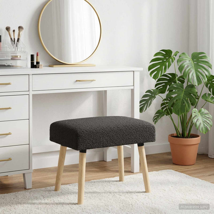 bancă Simplu Negru 60 x 40 x 45 cm Bouclé - WALTI WALTI