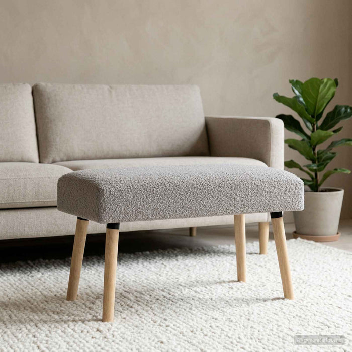 bancă Simplu Gri deschis 80 x 40 x 46 cm Bouclé - WALTI WALTI