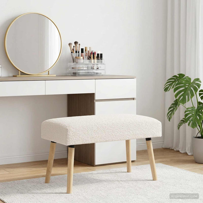 bancă Simplu Crem 80 x 40 x 46 cm Bouclé - WALTI WALTI
