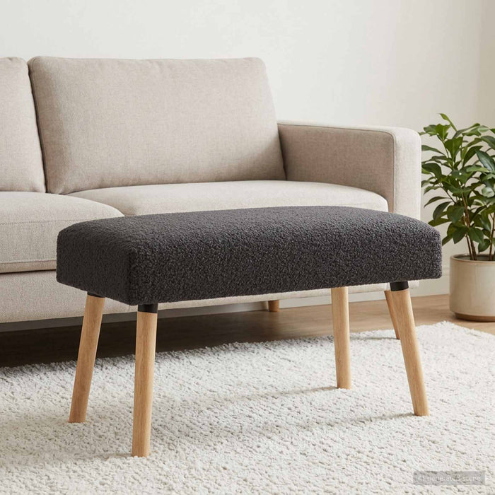 bancă Simplu Gri închis 80 x 40 x 46 cm Bouclé - WALTI WALTI