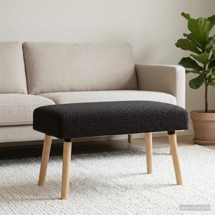 bancă Simplu Negru 80 x 40 x 46 cm Bouclé - WALTI WALTI