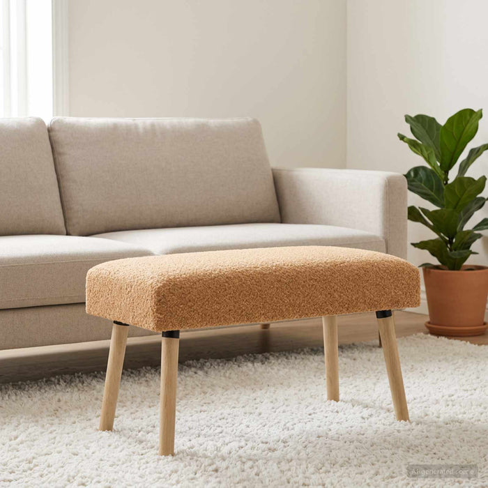 bancă Simplu Bej 80 x 40 x 46 cm Bouclé - WALTI WALTI