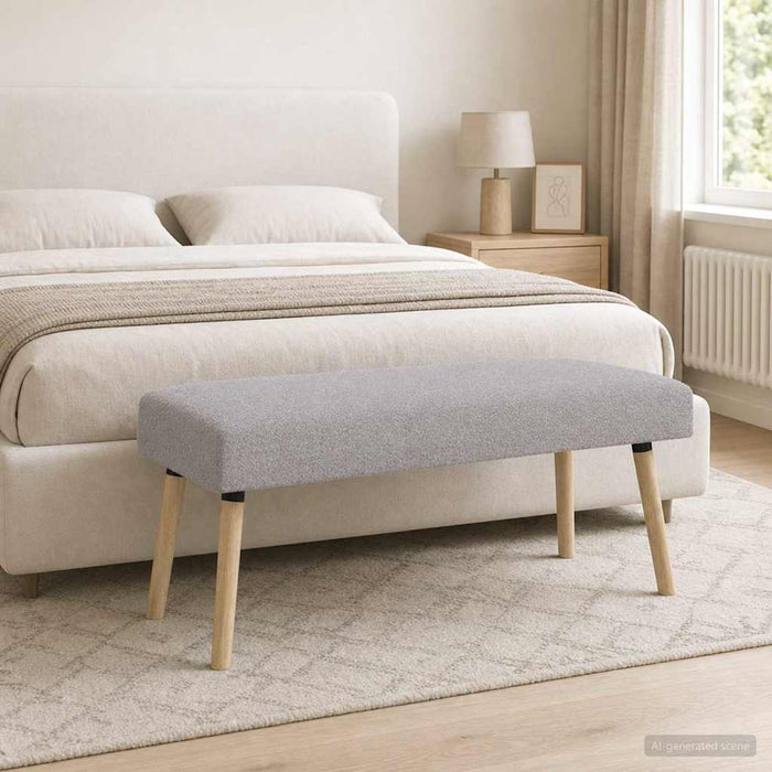 bancă Simplu Gri deschis 110 x 40 x 46 cm Bouclé - WALTI WALTI