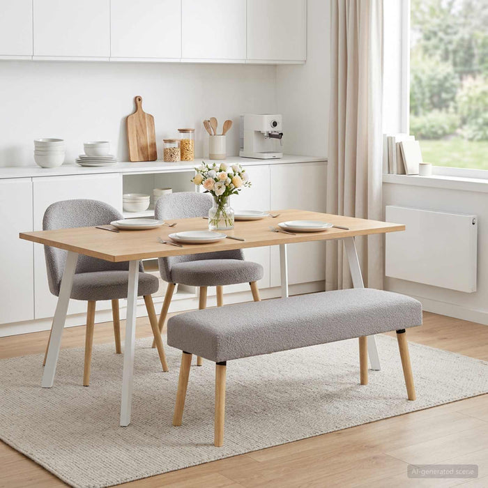 bancă Simplu Gri deschis 110 x 40 x 46 cm Bouclé - WALTI WALTI