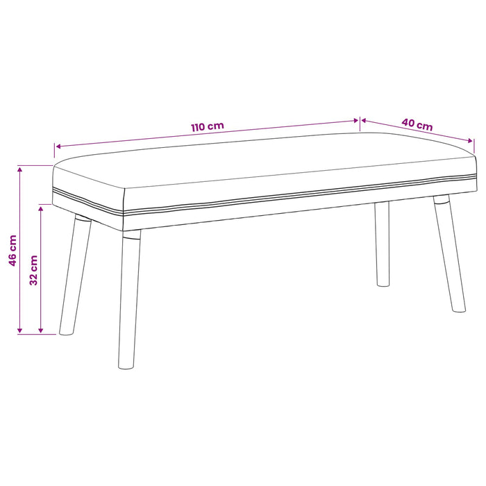 bancă Simplu Gri deschis 110 x 40 x 46 cm Bouclé WALTI