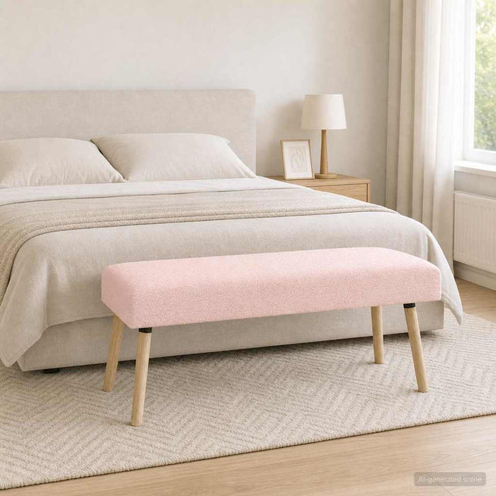 bancă Simplu Roz 110 x 40 x 46 cm Bouclé - WALTI WALTI