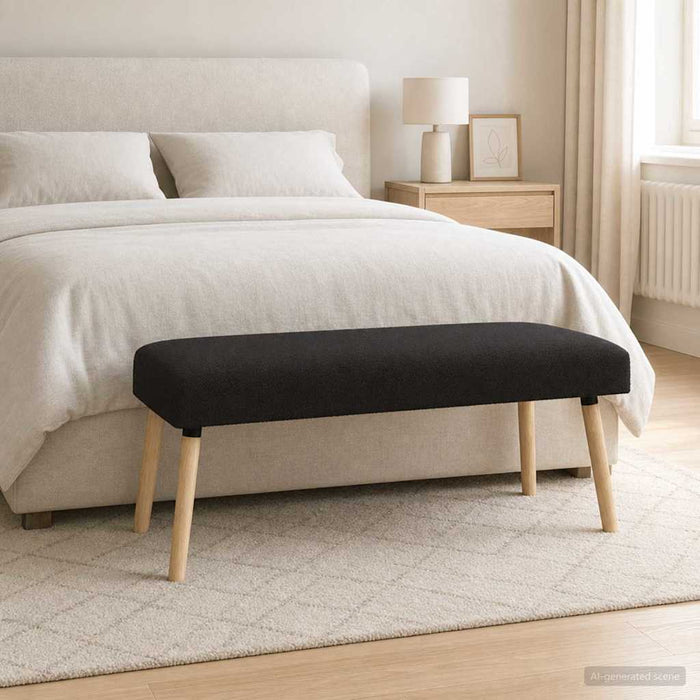 bancă Simplu Negru 110 x 40 x 46 cm Bouclé - WALTI WALTI