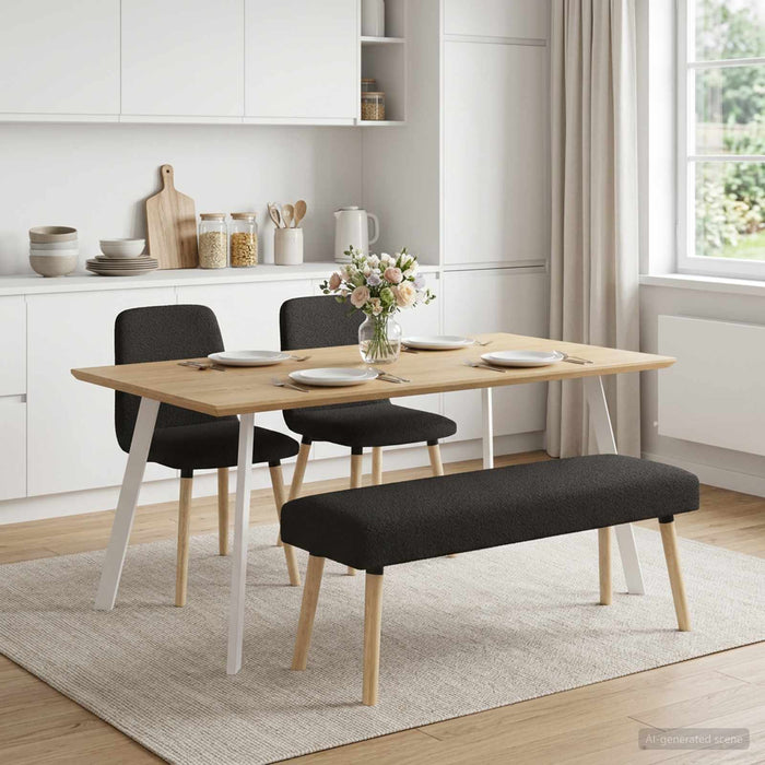 bancă Simplu Negru 110 x 40 x 46 cm Bouclé - WALTI WALTI