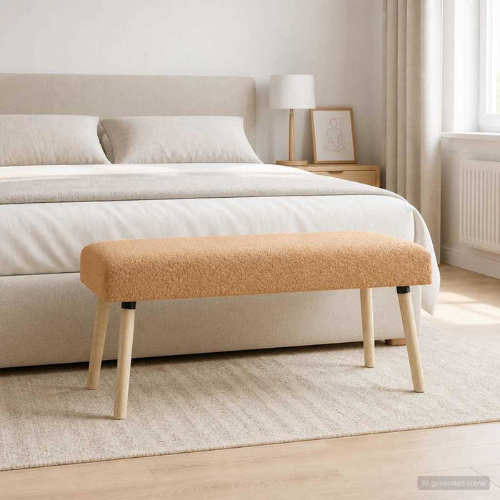 bancă Simplu Bej 110 x 40 x 46 cm Bouclé - WALTI WALTI