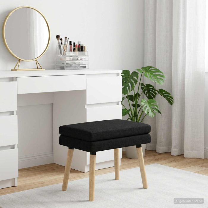 Bancă cu două straturi Negru 60 x 40 x 46 cm Țesătură - WALTI WALTI