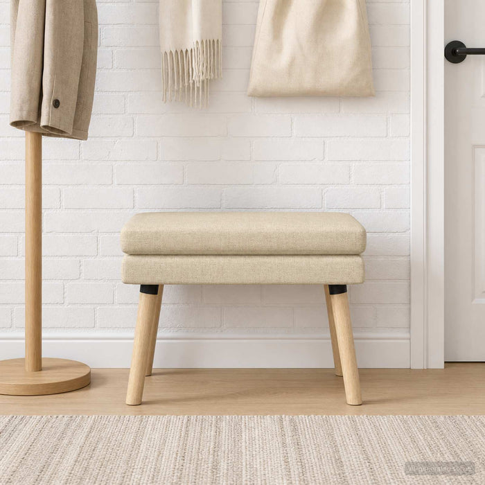 Bancă cu două straturi Crem 60 x 40 x 46 cm Țesătură WALTI