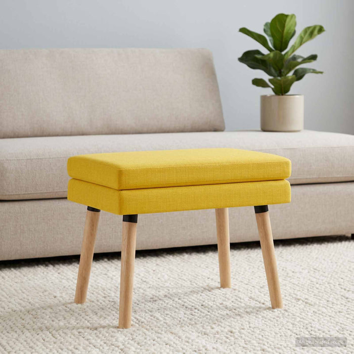 Bancă cu două straturi Galben Deschis 60 x 40 x 46 cm Țesătură - WALTI WALTI
