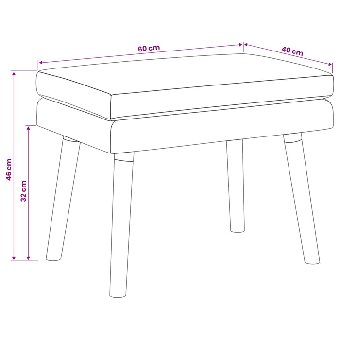 Bancă cu două straturi Galben Deschis 60 x 40 x 46 cm Țesătură WALTI