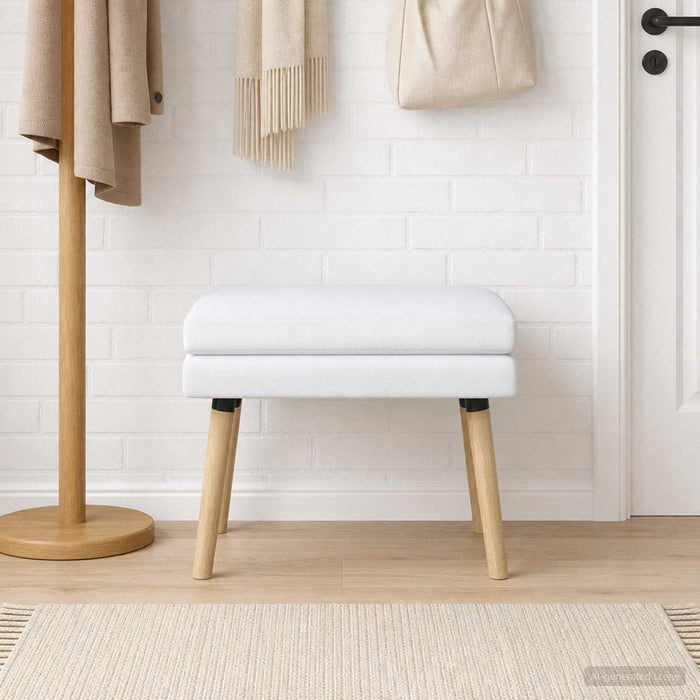 Bancă cu două straturi Alb 60 x 40 x 46 cm Țesătură - WALTI WALTI