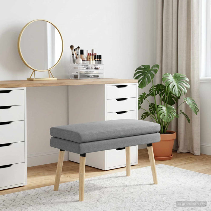 Bancă cu două straturi Gri deschis 80 x 40 x 47 cm Țesătură - WALTI WALTI