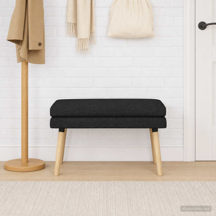Bancă cu două straturi Negru 80 x 40 x 47 cm Țesătură WALTI