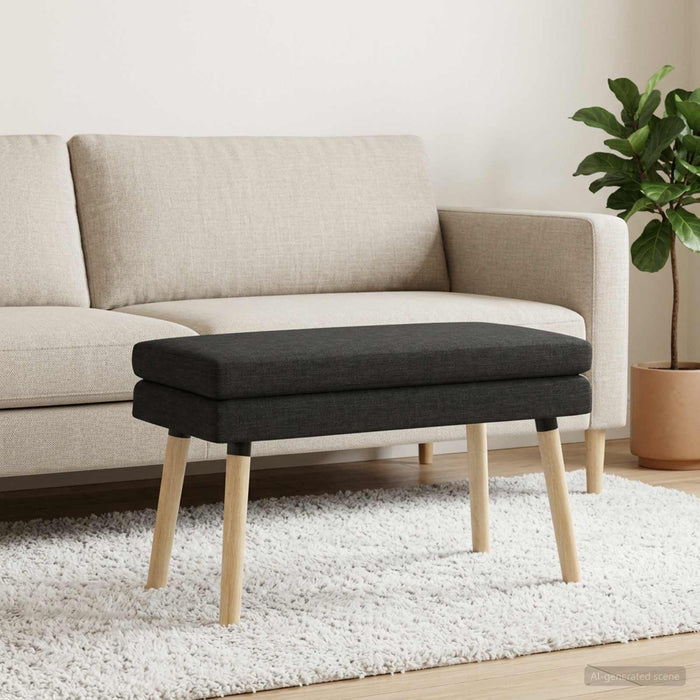 Bancă cu două straturi Negru 80 x 40 x 47 cm Țesătură WALTI