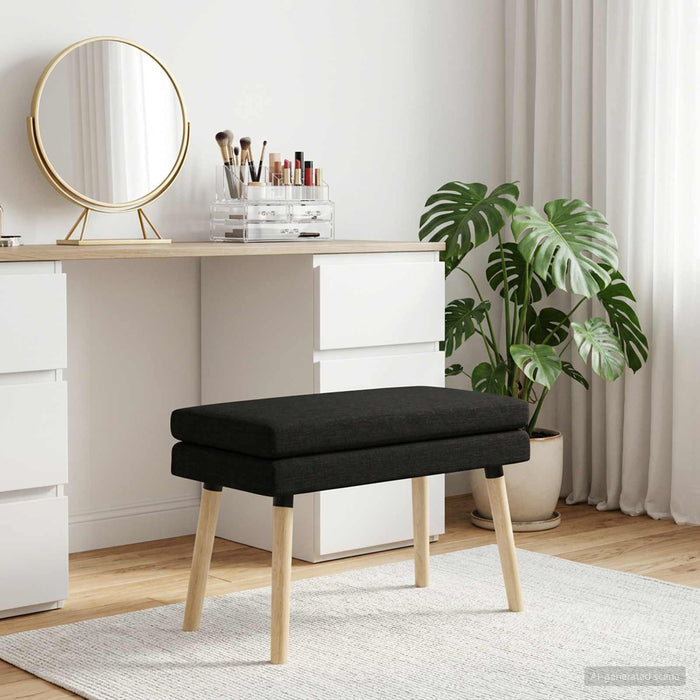 Bancă cu două straturi Negru 80 x 40 x 47 cm Țesătură WALTI
