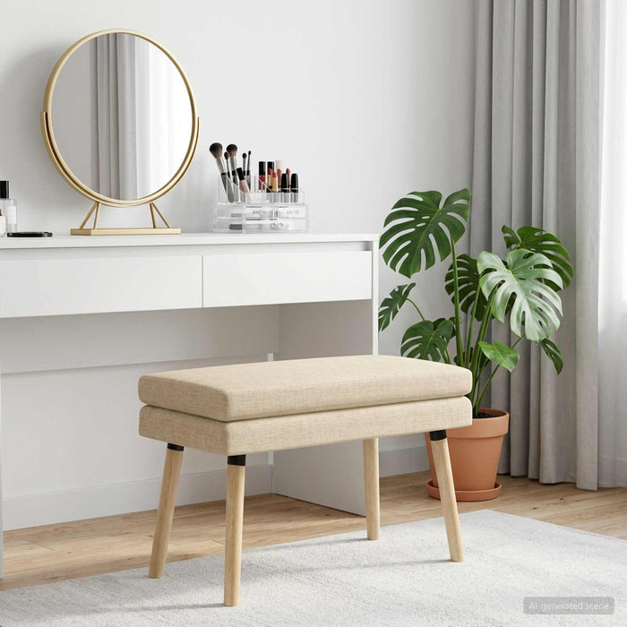 Bancă cu două straturi Crem 80 x 40 x 47 cm Țesătură - WALTI WALTI