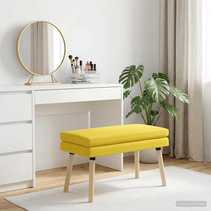 Bancă cu două straturi Galben Deschis 80 x 40 x 47 cm Țesătură - WALTI WALTI