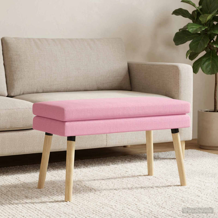 Bancă cu două straturi Roz 80 x 40 x 47 cm Țesătură - WALTI WALTI