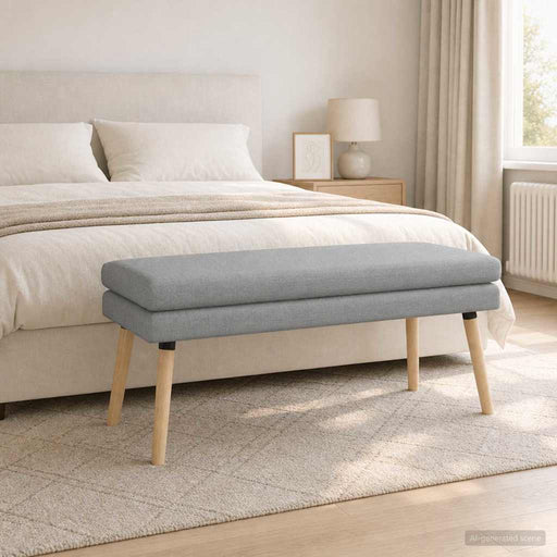 Bancă cu două straturi Gri deschis 110 x 40 x 47 cm Țesătură - WALTI WALTI
