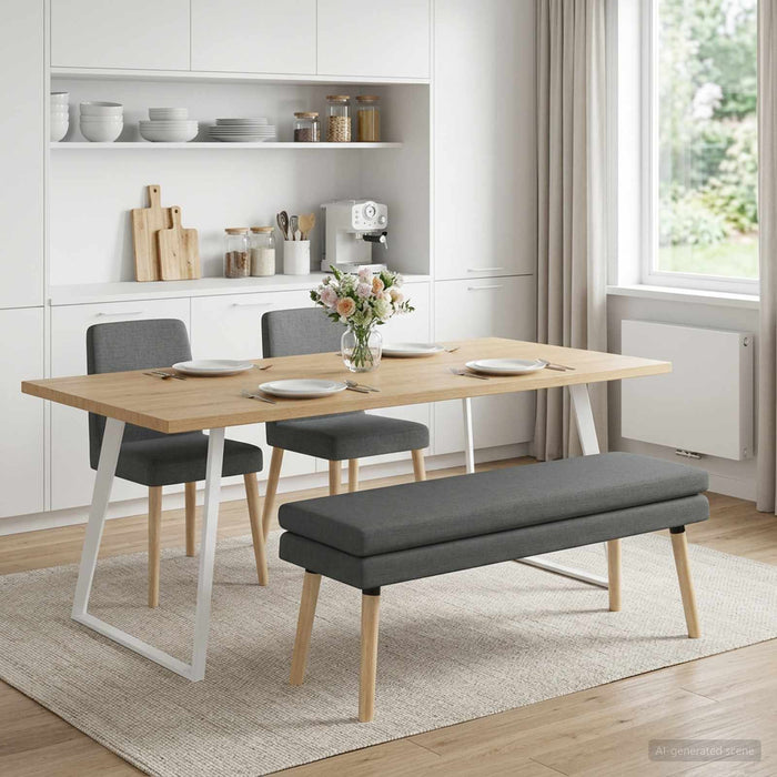 Bancă cu două straturi Gri închis 110 x 40 x 47 cm Țesătură - WALTI WALTI
