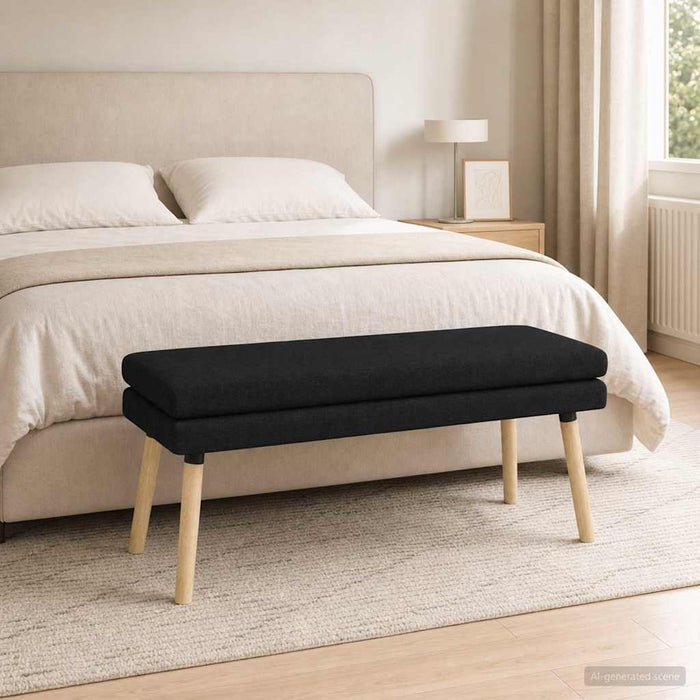 Bancă cu două straturi Negru 110 x 40 x 47 cm Țesătură - WALTI WALTI