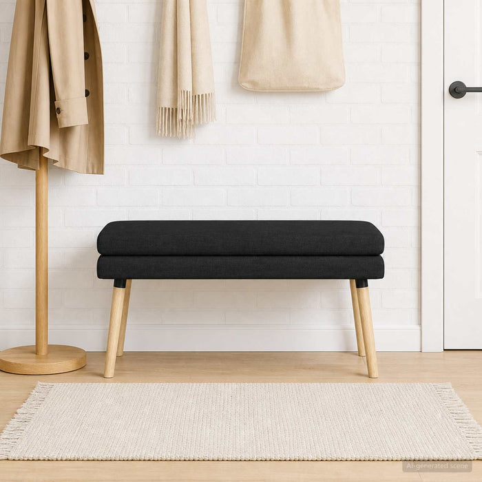 Bancă cu două straturi Negru 110 x 40 x 47 cm Țesătură - WALTI WALTI