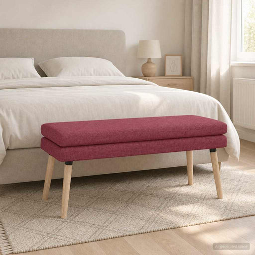 Bancă cu două straturi Roșu Vin 110 x 40 x 47 cm Țesătură - WALTI WALTI