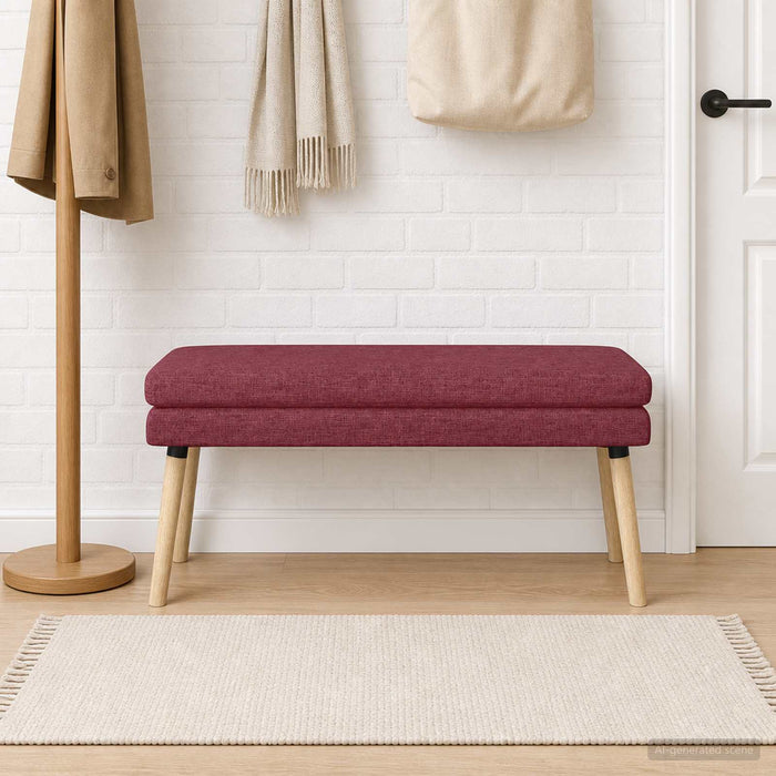 Bancă cu două straturi Roșu Vin 110 x 40 x 47 cm Țesătură - WALTI WALTI