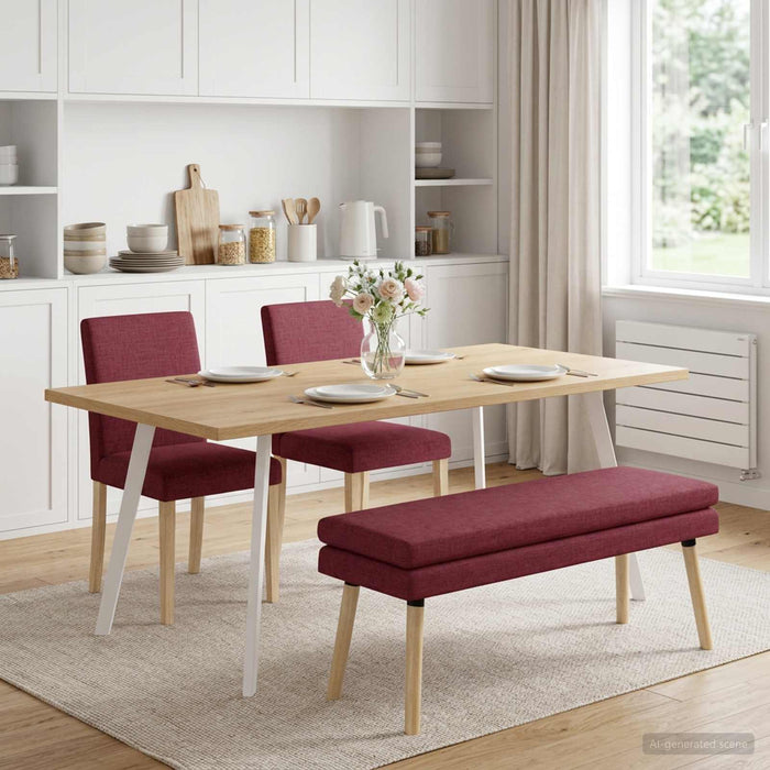 Bancă cu două straturi Roșu Vin 110 x 40 x 47 cm Țesătură - WALTI WALTI