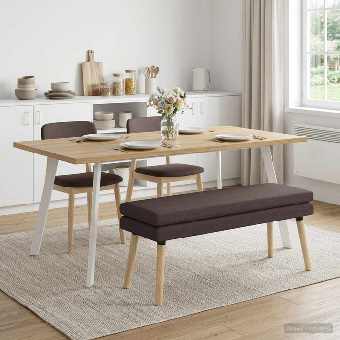 Bancă cu două straturi Maro închis 110 x 40 x 47 cm Țesătură - WALTI WALTI
