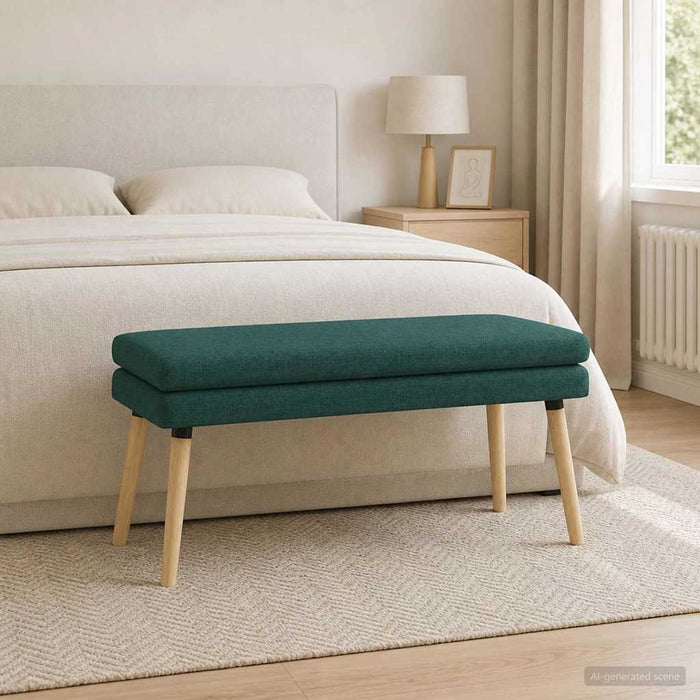 Bancă cu două straturi Verde închis 110 x 40 x 47 cm Țesătură - WALTI WALTI