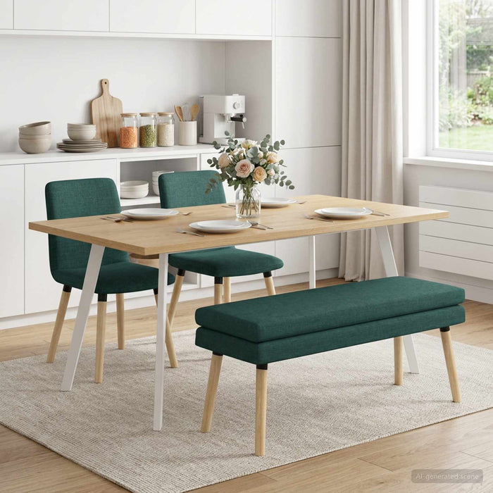 Bancă cu două straturi Verde închis 110 x 40 x 47 cm Țesătură - WALTI WALTI