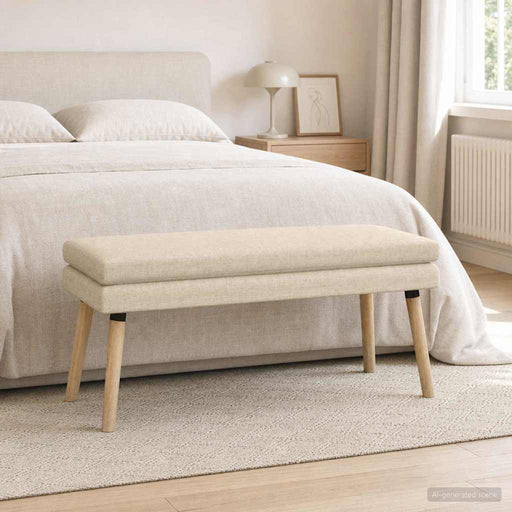 Bancă cu două straturi Crem 110 x 40 x 47 cm Țesătură - WALTI WALTI
