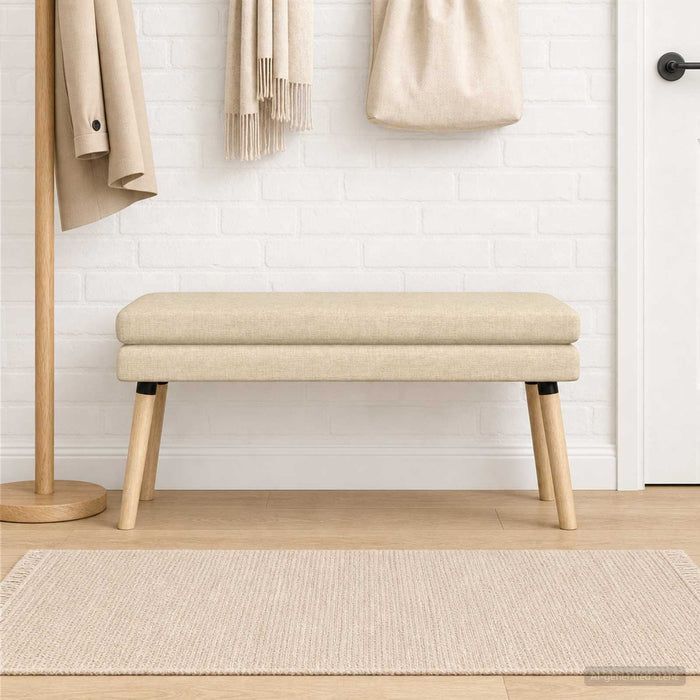 Bancă cu două straturi Crem 110 x 40 x 47 cm Țesătură - WALTI WALTI